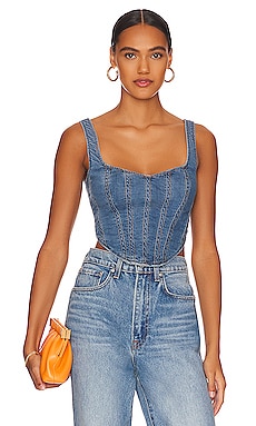 Product image of Bardot Denim Corset Bustier. Click to view full details