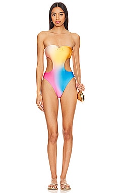 Rainbow Bathing Suit Rainbow Swimsuit One Piece Swimsuit High Cut