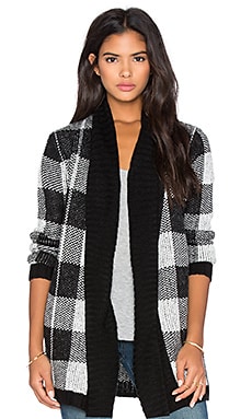 Steve Madden Mardi Buffalo Plaid Cardigan in Black | REVOLVE