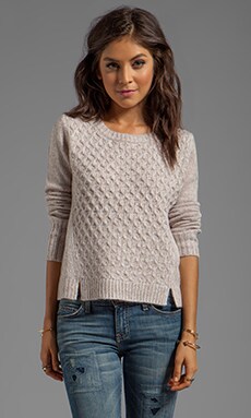 Steve Madden Colette Diamond Cable Speckly Sweater Knit in Wheat Beige ...