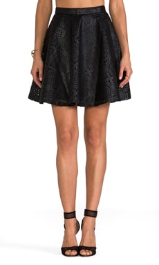 Steve Madden Brian Perforated Faux Leather Mini Skirt in Black | REVOLVE