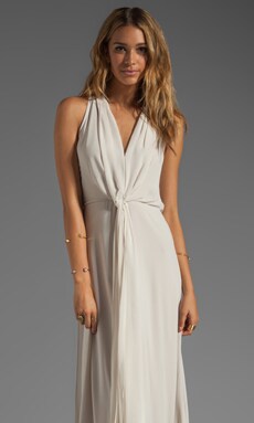 BCBGMAXAZRIA Deep V Neck Flow Dress in Canvas REVOLVE