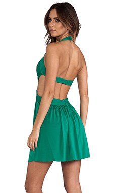 BCBGMAXAZRIA Shea Halter Dress in Ultra Green REVOLVE