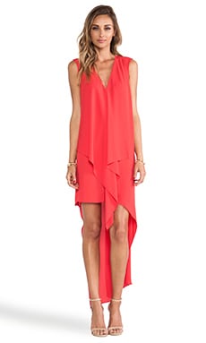 BCBGMAXAZRIA Tara Ruffle Front Dress in Lipstick Red REVOLVE