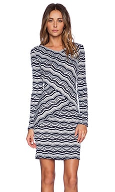 BCBGMAXAZRIA Melysa Dress in Dark Navy Combo REVOLVE