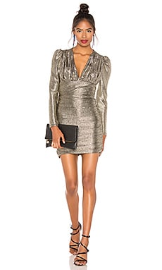 Bcbg metallic 2025 shirred bodycon dress