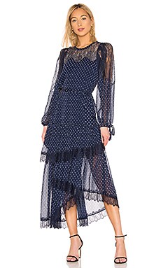 

Кружевное миди-платье - BCBGMAXAZRIA, Синий, Миди