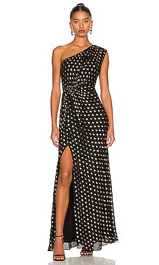 BCBGMAXAZRIA One Shoulder Gown in Black REVOLVE