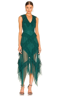 Ruffled Maxi Dress BCBGMAXAZRIA $398 BEST SELLER