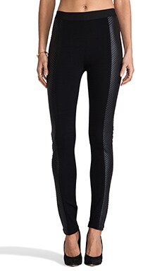 BCBGMAXAZRIA Vegan Leather Side Panel Leggings in Black REVOLVE