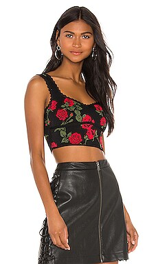 

Укороченный топ - BCBGMAXAZRIA, Черный, В цветочек