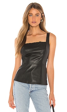 

Топ из кожзама - BCBGMAXAZRIA, Черный, Кожа