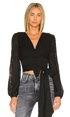 BCBGMAXAZRIA Tie Blouse in Black REVOLVE