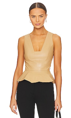 Bcbg leather hot sale peplum top