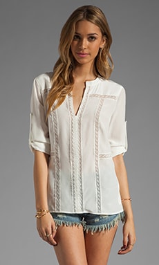 BCBGMAXAZRIA Vertical Stripe Shirt Off White Combo REVOLVE