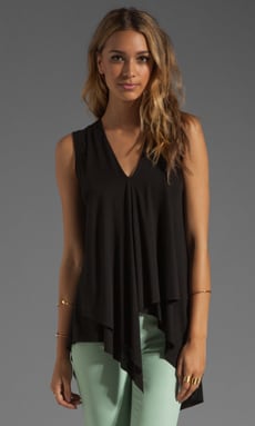 BCBGMAXAZRIA Asymmetrical Hem Top Black REVOLVE