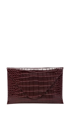 BCBGMAXAZRIA Harlow Crocodile Envelope Clutch in Royal Port REVOLVE