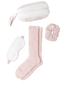 Product image of Barefoot Dreams CozyChic Barbie Eye Mask, Scrunchie, Sock Set. Click to view full details