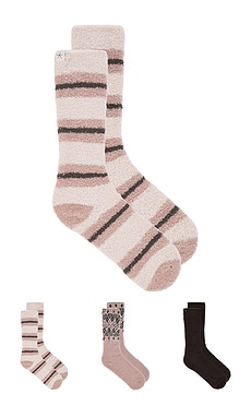 Barefoot Dreams x REVOLVE CozyChic 3 Pair Winter Sock Set in Taupe ...