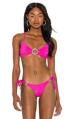 PQ Lace Bralette Bikini Top in Pink Lady