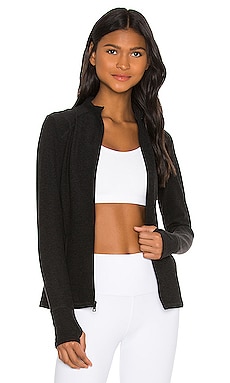 BEYOND YOGA, 'SPACEDYE ON THE GO' MOCK NECK FRONT ZIP JACKET, Women