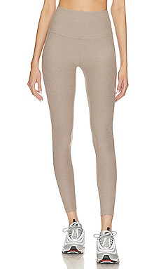 Beyond Yoga Spacedye Caught in the Midi High Waisted Legging in Pale Plum  Heather