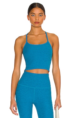 Beyond Yoga Spacedye Slim Racerback Cropped Top in Lime Citron