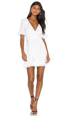 white wrap around dress