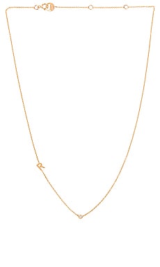 Asymmetrical Initial & Diamond Necklace BYCHARI $280 