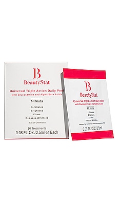 UNIVERSAL TRIPLE ACTION DAILY PEEL WITH GLUCOSAMINE & AHAS/BHAS 10 PACK 필링 패드 BeautyStat Cosmetics