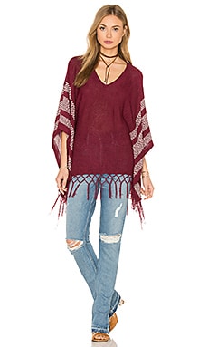 Bishop Young Zig Zag Poncho in Burgundy REVOLVE