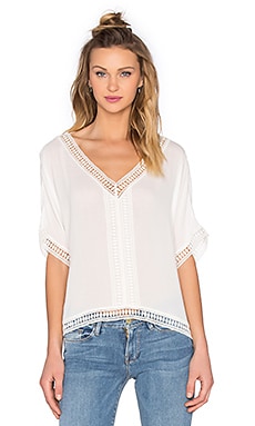 Bishop + Young Embroidered Trim Top in White | REVOLVE