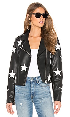 Leather jacket with white on sale stars