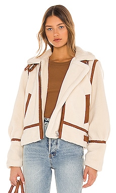 BLANKNYC Snow Queen Cropped Faux Fur Jacket