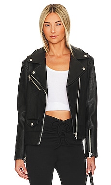 Revolve Women Clothing Jackets Leather Jackets Donita Vegan Leather Jacket in Black,White. 