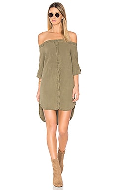 Bella Dahl Off Shoulder Button Front Dress in Clover REVOLVE