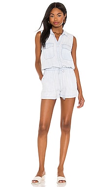 Bella Dahl Utility Romper in Desert Sky Wash REVOLVE