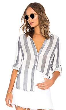 Bella Dahl Fray Tulip Hem Button Down in Blue White Stripe REVOLVE