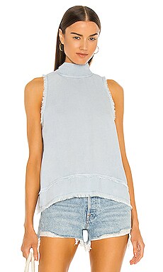 Bella Dahl Fray Tie Back Halter Top in Oasis Blue REVOLVE