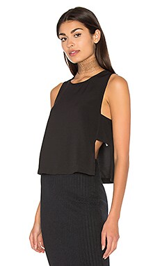 Bella Luxx Moss Crepe Panel Top in Black