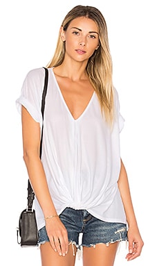 Bobi Feather Weight Jersey Knot Tee in White | REVOLVE