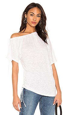 

Топ со спущенными плечами linen jersey - Bobi, Белый, Белый