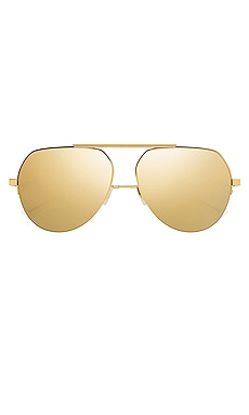 Bottega Veneta Light Ribbon Square-frame Gold-tone Sunglasses in