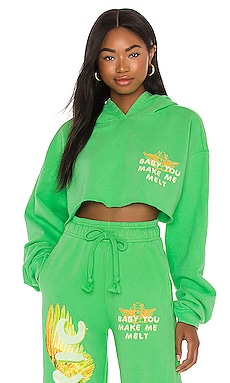 Cropped sweatshirt outlet green