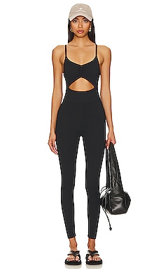 Beyond Yoga Spacedye Outlines Jumpsuit in Darkest Night Colorblock