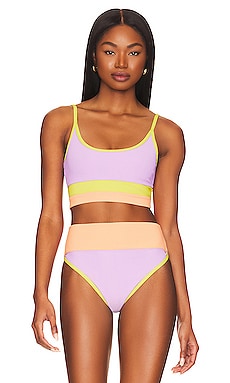 BEACH RIOT X REVOLVE Riza Bikini Top in Pastel Color Block