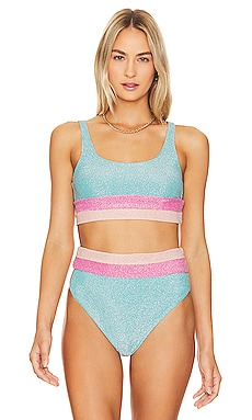 BEACH RIOT X REVOLVE Riza Bikini Top in Pastel Color Block