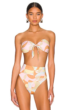 Mara Hoffman Lydia High Waist Bikini Bottom Lemon Flower Jacquar  S012211080-700 - Free Shipping at Largo Drive