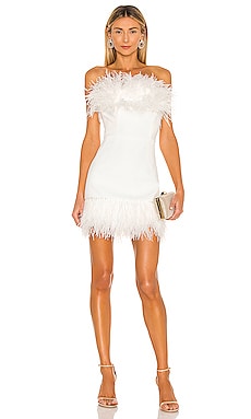 Lola Blanc Mini Feather Dress Bronx and Banco $650 