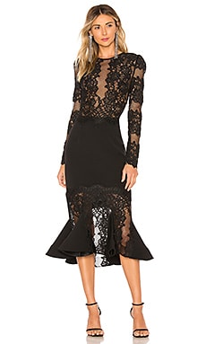 bronx and banco velvet flared gown